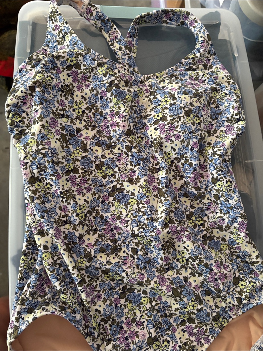 Lands' End Floral Scoop One-Piece Swimsuit in Multi-Color